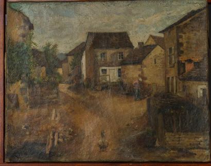 null JEAN-PAUL SINIBALDI (1857-1909)Fontaines-les-LuxeuilsHuile sur toile, située...