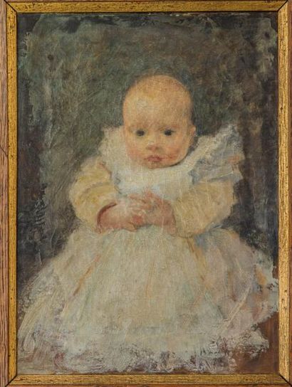 null Attribué à JEAN-PAUL SINIBALDI (1857-1909)Portrait d’un bébéHuile sur toile...