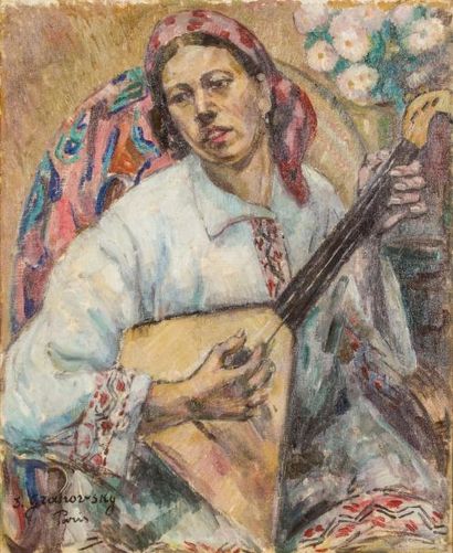 null SAM GRANOVSKY (1889-1942)La musicienneHuile sur toile, signée et située «Paris»...