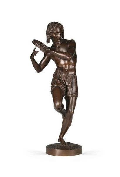 null FRANCISQUE JOSEPH DURET (1804-1865)Le danseur napolitainÉpreuve en bronze patiné,...