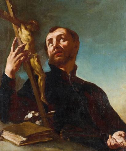 null Attribué à Giambattista PIAZZETTA (1682-1754) Saint Ignace de Loyola Toile -...