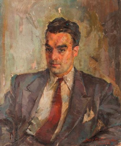 null Boris PASTOUKHOFF (1894-1974) Portrait d’homme Huile sur toile, signée en bas...