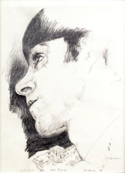null CHAMBAS Jean-Paul (1947)

	José Tomas

	Dessin au crayon, portrait d’après photo,...