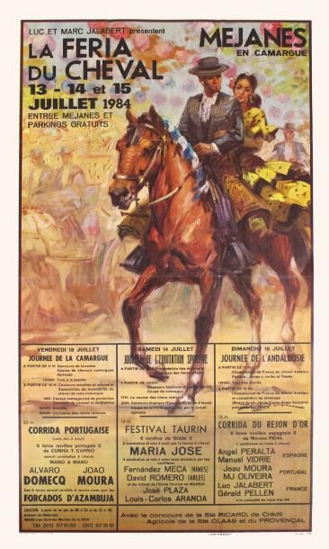 null Hagetmau 1981

	Ill. J. Cros Estrems

	106 x 54 cm 

	Méjanes, Feria du cheval...