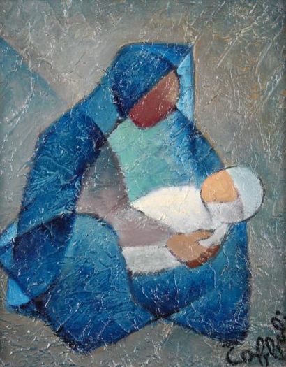 null Louis TOFFOLI (1907-1999)Harmonie en bleuHuile sur toile, signée en bas à droite,...