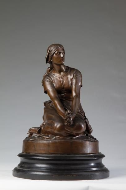 null CHAPU Henri Michel Antoine (1833-1891)

	Jeanne d’Arc de Domremy

	Bronze patine...