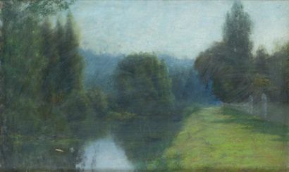 null PRINS Pierre Ernest (1838-1913)

	La Marne à Champigny le matin

	Pastel, signé...