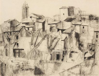 null THERON Pierre (1918-2000)

	Avril en Haute Provence

	Crayon signé en bas à...