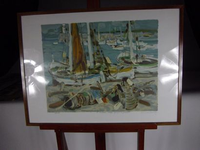 null BABOULENE Eugène (1905-1994)

	Port méditerranéen

	Lithographie n° 48/100 signée...