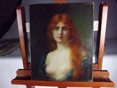 null RONDEL Henri (1857-1919)

	Portrait de jeune femme rousse

	Huile sur toile...