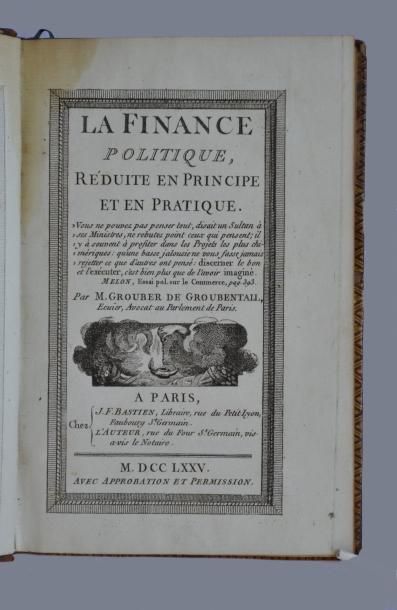 null L’exemplaire aux armes de Turgot du livre d’un défenseur de Necker.

GROUBER...