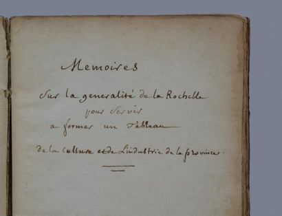 null [PHYSIOCRATIE – LA ROCHELLE (Société d’Agriculture de La Rochelle), 1764]

Manuscrit...