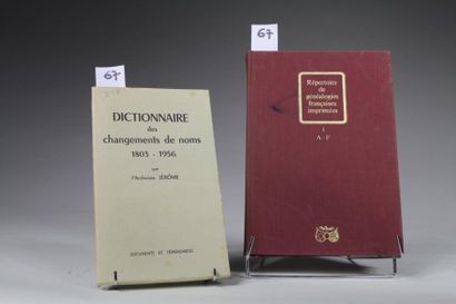 null JERÔME : Dictionnaire des Changements de Noms 1803-1956. Paris, 1964. In 8°,...