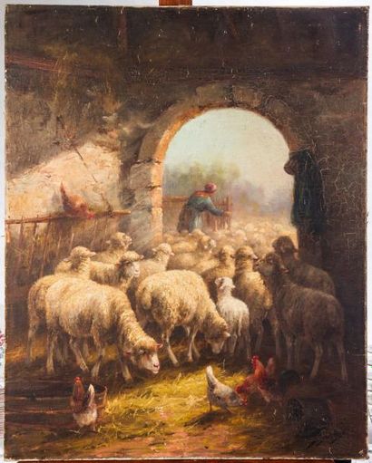 null JEANNE FROMENT (XIXème-XXème)

La bergère et son troupeau

Huile sur toile,...