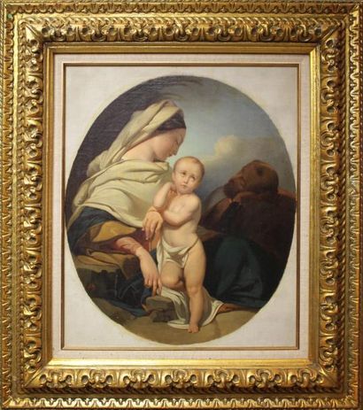 null ECOLE DU XIXème SIÈCLE

DANS LE GOÛT DE LA RENAISSANCE ITALIENNE

Sainte Famille

Toile,...