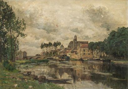 null EDMOND MARIE PETITJEAN (1844-1925)

Village au bord de rivère

Huile sur toile,...