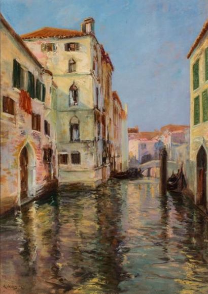 null RAYMOND ALLÈGRE (1857-1933)

Canal à Venise

Huile sur panneau, signé en bas...