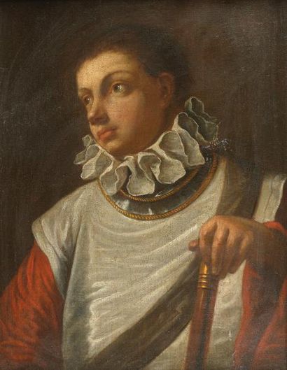null ATTRIBUÉ À DONATO CRETI (1671-1749) 

Jeune homme en armure et collerette 

Toile...