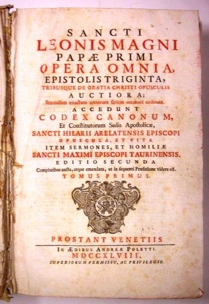 null Pape LEON I : Sancti Leonis Magni Opera Omnia : epistolis triginta, tribusque...