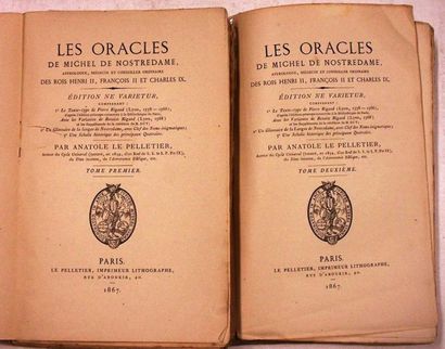 null LE PELLETIER (Anatole) : Les oracles de Michel de Nostredame, astrologue, médecin...