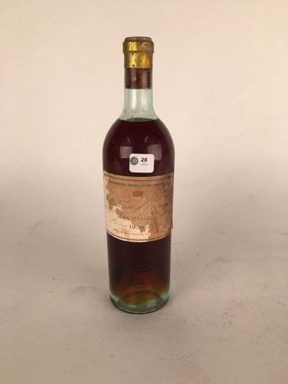 null 28 / 1938- Château D'Yquem, Sauternes 1 B/lles étiquette tachée - Sauternes