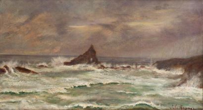 null Jules MAGNIER (1857-1934)

Le Rocher de la Vierge, Biarritz

Huile sur toile,...