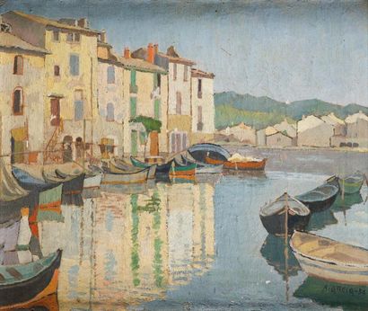 null Albert GREIG (1913-1997)

Port de pêche dans le Midi

Huile sur toile, signée...