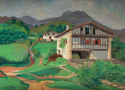 null Albert GREIG (1913-1997) 

Maisons basques

Huile sur panneau, 

signée en bas...