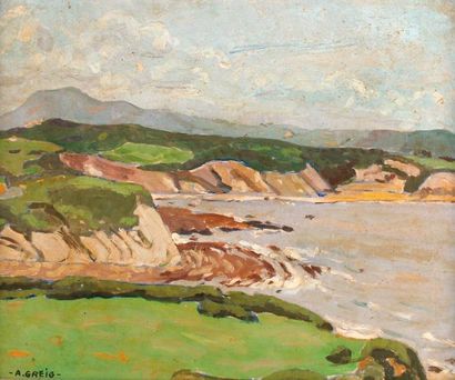 null Albert GREIG(1913-1997) 

La côte basque vers Hendaye

Huile sur panneau, 

signée...