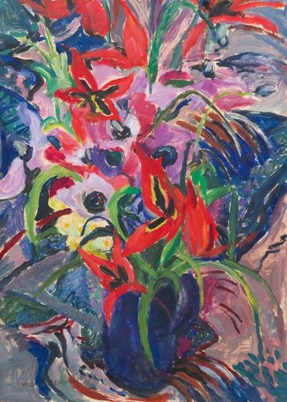 null Mildred BENDALL (1891-1977)

Fleurs dans un vase

Huile sur papier, signée en...