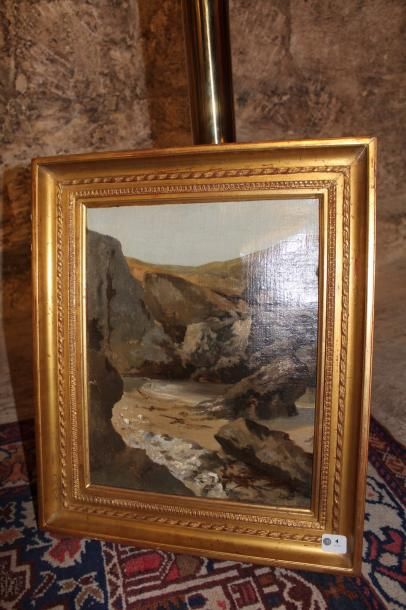 Adrien DAUZATS (1804-1868)

Paysage escarpé...