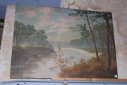 null Henri TAYAN (1855-1931)

Etang dans la forêt landaise

Huile sur toile, signée...