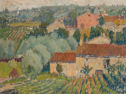 null Joseph LEPINE (1867-1943)

Paysage de Gironde, (Cenon)

Huile sur carton contrecollé...