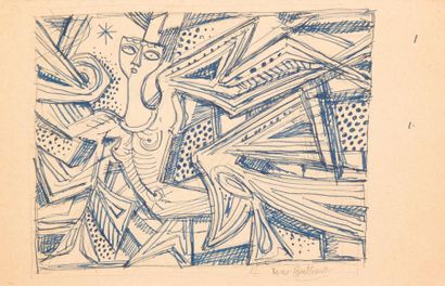 null René BUTHAUD (1886-1986) 

Composition abstraite

Encre sur papier, signée en...