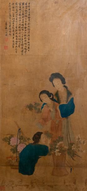 null Peinture à l'encre et couleurs sur papier encadré

Chine, XIXe siècle

Représentant...