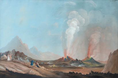 null Ecole Napolitaine,

Volcans en éruption, 

Gouache.

45 x 67 cm