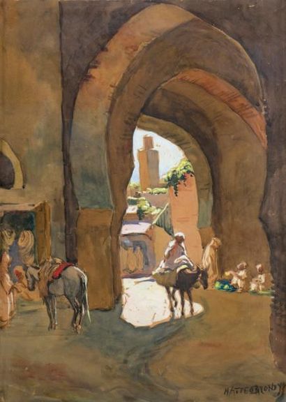 null Matteo BRONDY (1866-1944),

Scène orientaliste,

Gouache signée en bas à droite....