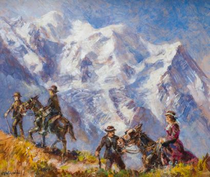 null Marcel WIBAULT (1905-1998),

Le Mont Blanc en montée Huile sur panneau d’isorel,...