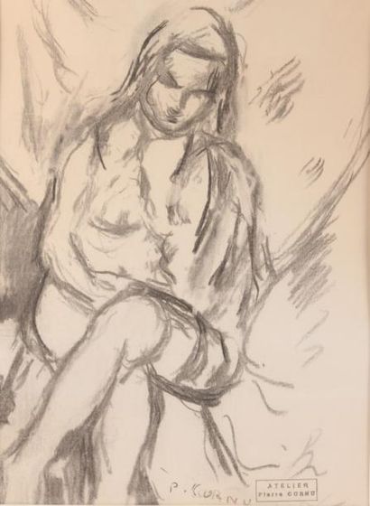 null Pierre CORNU (1895-1996)

 Modèle assis

Dessin au crayon noir et à l’estompe,...