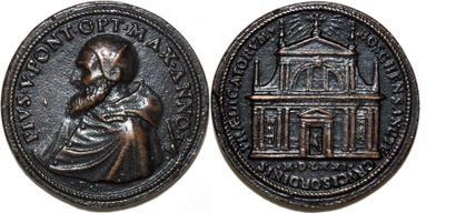 null PIE V (1566-1572) Bronze. 36mm. Par Gianfederico Bonzani. 1571. Consécration...
