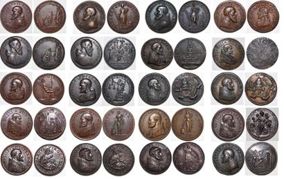null GREGOIRE XIII (1572-1585) Ensemble de 20 médailles en bronze diverses: Marcel...