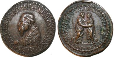 null URBAIN VI (1590) Bronze. 36mm. Par Niccolo de Bonis. 1590. Médaille originale....