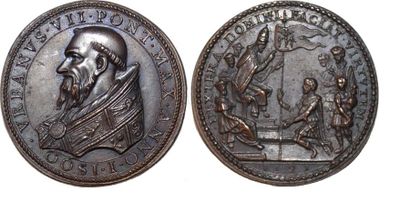 null URBAIN VI (1590) Bronze. 34mm. Par Michele Balla et Niccolo de Bonis. 1591....