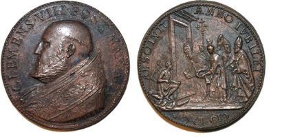 null CLEMENT VIII (1592-1605) Bronze. 39mm. Par Giorgio Rancetti. 1600. Fermeture...