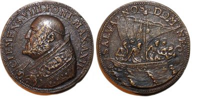 null CLEMENT VIII (1592-1605) Bronze.40mm. Par Giorgio Rancetti. 1604, Jésus en bateau...