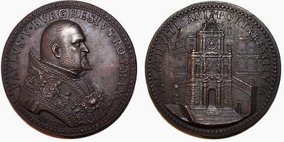 null PAUL V (1605-1621) Bronze. 49mm. Par Giacomo Antonio Moro. 1620. Refrappe par...