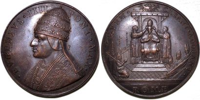 null EUGENE IV (1431-1447) Bronze. 43mm. Restitution de Girolamo Paladino. Fin XVIe...
