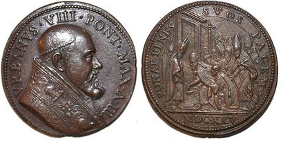 null URBAIN VIII (1623-1644) Bronze. 40mm. 1625. Par Gaspare Molo. Fermeture de la...
