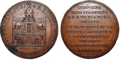 null URBAIN VIII (1623-1644) Bronze. 64mm. 1626. Par gaspare Molo. Pose de la 1ère...