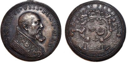 null URBAIN VIII (1623-1644) Bronze argenté. 40mm. 1632. Par Alessandro Astesano....